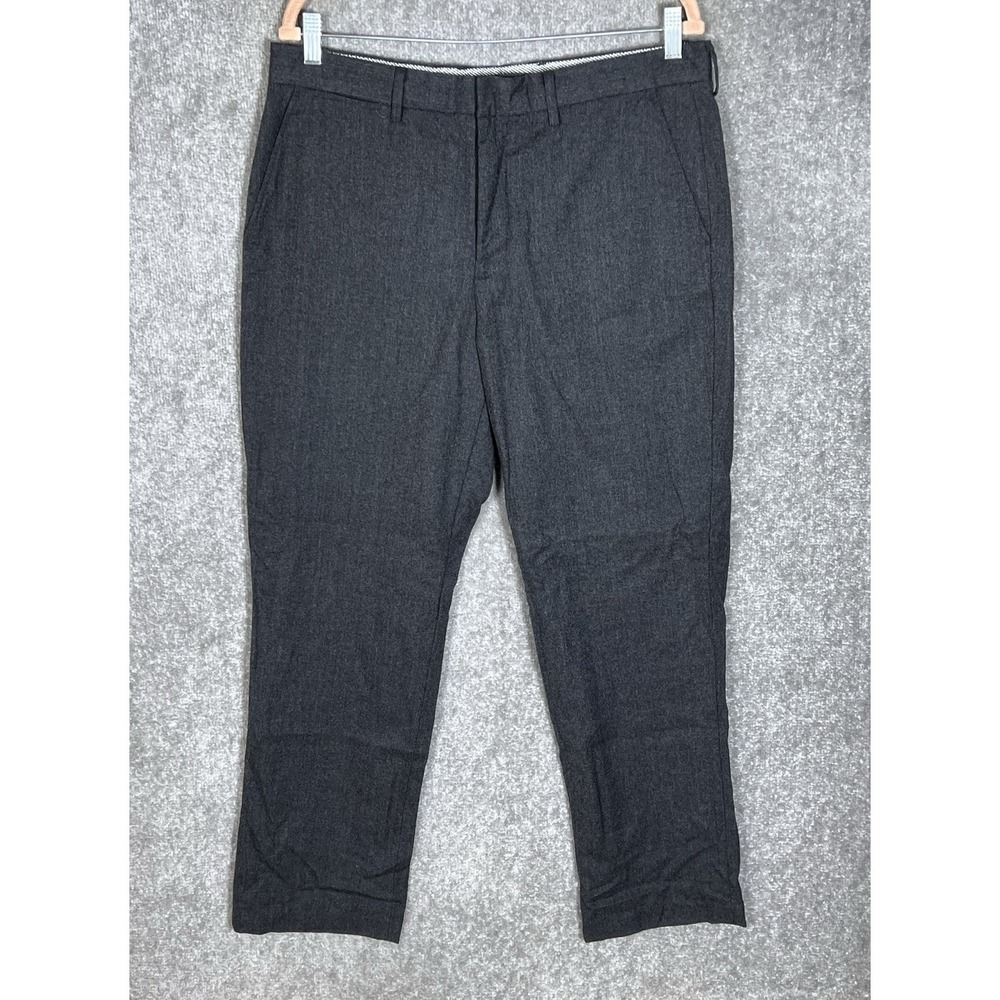 J Crew Wool Dress Pants Mens Size 34x30 Gray Lined 5 Pocket Straight Leg Grey